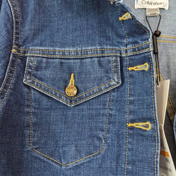 Calvin Klein Denim Jean Cropped Jacket Size Small - Picture 8 of 17
